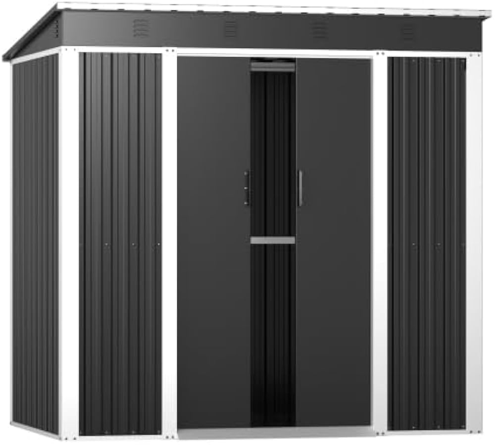 決算セール！スチール物置スチール 倉庫 戸外大型収納庫高185グレー